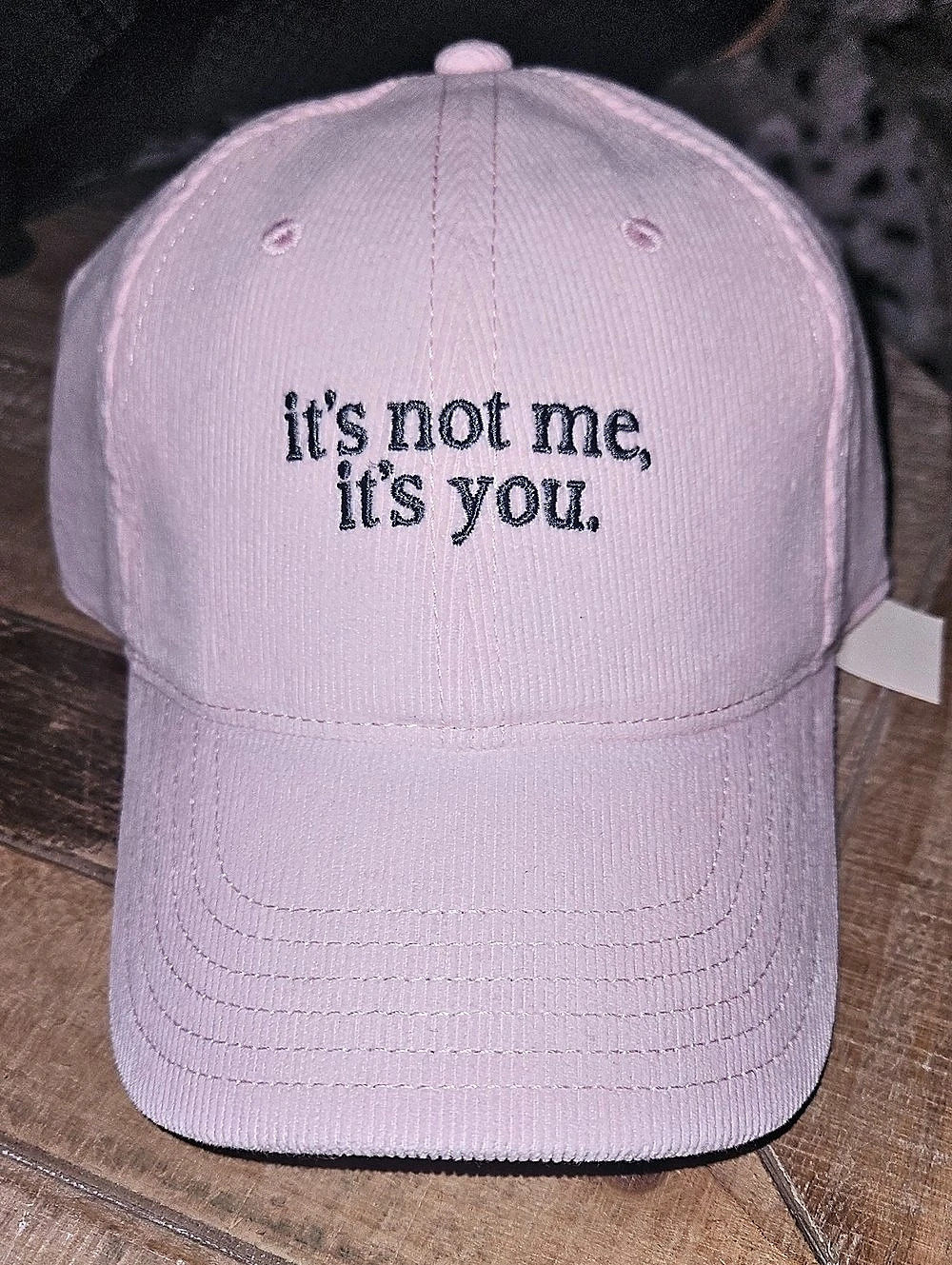 Aire Embroidered Pink Corduroy Baseball Cap NWT